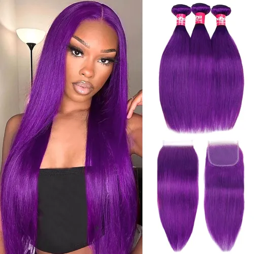 Vista 12 de Extensiones de cabello humano marrón con reflejos de Haha con cierre, extensiones lisas con cierre ombre, extensiones de cabello humano con cierre
