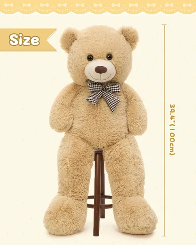 Vista 9 de MaoGoLan - Oso de peluche gigante de 39 pulgadas, ultra suave y lindo, animal de peluche grande, perfecto para Baby Showers, cumpleaños, regalos