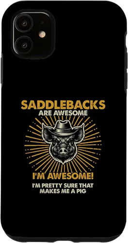 Vista 5 de iPhone 15 Pig Dad Mom Awesome - Funda para sillín de criador de granjeros