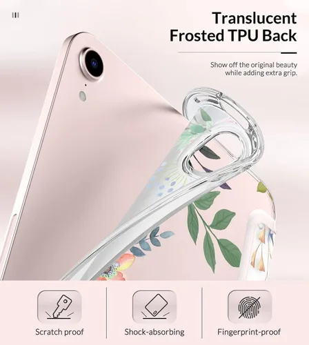 Vista 4 de MoKo Funda para el nuevo iPad mini 7 (A17 Pro) 2024, Funda para iPad mini de 6ª generación 2021 (21,08 cm), Funda para iPad mini 6, Funda trasera