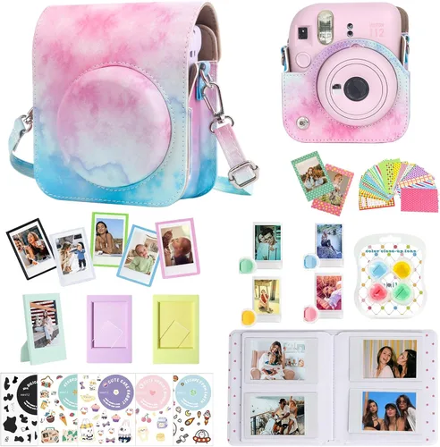 Vista 9 de CAIYOULE - Accesorios de cámara para Fujifilm Instax Mini 12, color rosa flor Blossom rosado
