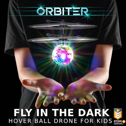 Vista 2 de Force1 Orbiter - Juguete de esfera voladora con control manual, drones giratorios para niños - Mini drones OVNI con control remoto, recargables