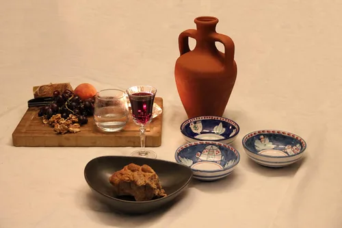 Vista 9 de Jarra de agua de ánfora de doble mango de terracota, jarra de arcilla, jarra de vino, jarrón de decoración del hogar, tarro de cerámica, regalo