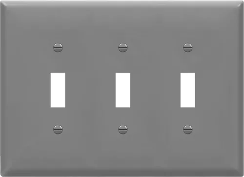 Vista 10 de ENERLITES - Placa de pared para interruptor de palanca triple sin tornillos, cubierta de interruptor de luz segura para niños, tamaño estándar de 3
