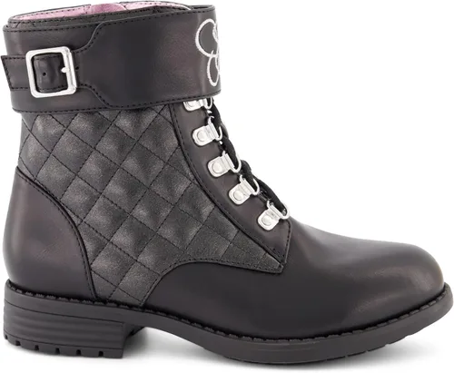 Vista 2 de Jessica Simpson Botas de moto para niñas, botas negras, botas negras de cuero para niñas