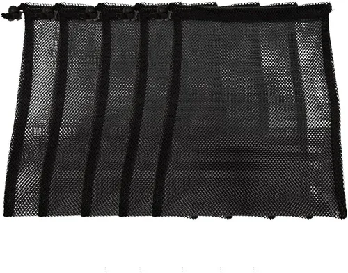 Vista 2 de Bolsas de almacenamiento de malla de nailon multiusos con cordón para pelotas de golf, juguetes, herramientas, viajes, actividades al aire libre