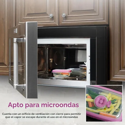 Vista 5 de Tribello Recipientes pequeños de almacenamiento de alimentos para microondas de 8 onzas con tapas, recipiente de almacenamiento de plástico/sobre