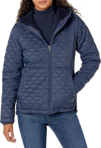 Vista 8 de Amazon Essentials Chaqueta acolchada ligera con cremallera completa resistente al agua y forro polar con capucha para mujer Negro