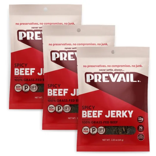 Vista 8 de Charqui de pavo de pastoreo, de PREVAIL - ¡Bajo en sodio y sin gluten! Paquete de (3) bolsas Nuestro charqui gourmet está certificado paleo