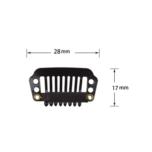 Vista 2 de 50 pinzas para extensiones de cabello de 1.102 in, 8 dientes para extensiones de cabello y extensiones de cabello (negro)