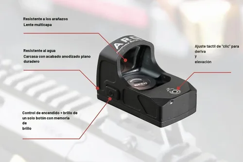 Vista 2 de AT3 Tactical ARO Vista de Punto Rojo - Mira Reflex Compacta de 3 MOA para Huella Doctor/Venom/Fastfire