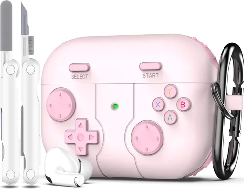 Vista 25 de R-fun Funda para AirPods Pro 3, diseño de consola de juegos de silicona para Apple AirPods Pro de 3ª generación (cable USB-C), con kit limpiador