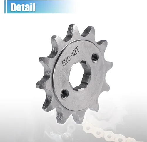 Vista 6 de X AUTOHAUX 1 Unidades 520 Estilo 12 Dientes 0.787 in ID Motocicleta Delantero Motor Piñón Motocicleta Dirt Pit Bike Mini Bike ATV