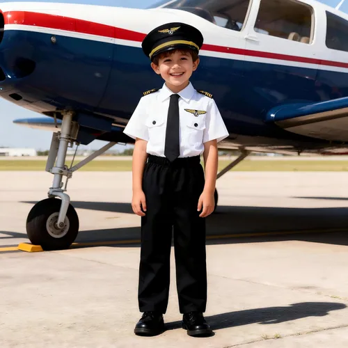 Vista 2 de Disfraz de piloto de aerolínea para niños, uniforme de capitán de aerolínea para Halloween, día de carrera, regalo de cumpleaños