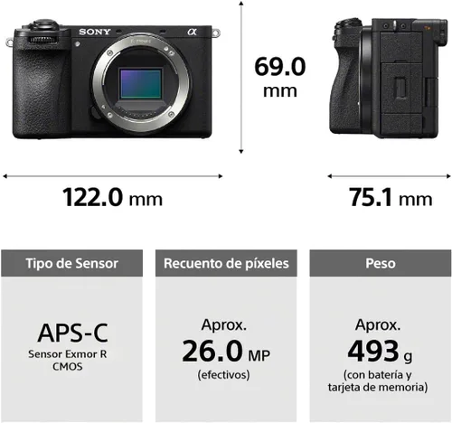 Vista 6 de Sony Alpha 6700 – Cámara con lente intercambiable APS-C con sensor de 26 MP, video 4K, reconocimiento de sujetos basado en IA, grabación Log, manejo