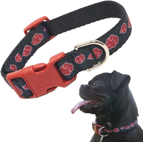 Vista 6 de Akatsuki - Collar de perro de anime para razas grandes, medianas y pequeñas, cachorro: collar ajustable de Naruto para mascotas, con licencia