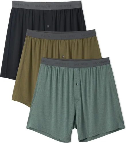 Vista 8 de DAVID ARCHY Calzoncillos tipo bóxer de rayón de bambú para hombre, transpirables, refrescantes, con cierre de botón, ropa interior de ajuste