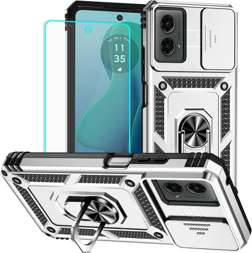 Vista 17 de Funda para Moto G 5G 2022 con protector de pantalla: resistente, soporte giratorio de grado militar 360, funda protectora a prueba de golpes