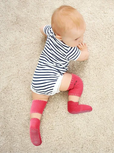 Vista 7 de Juego de 10 pares de rodilleras antideslizantes para bebés y calcetines antideslizantes para bebés, unisex para niños pequeños, calcetines