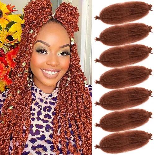 Vista 13 de Cabello para Trenzas Marley Twist de 10 pulgadas Negro 3 Paquetes Cabello Afro Twist Elástico Preseparado para Locs Suaves Cabello Spring Twist