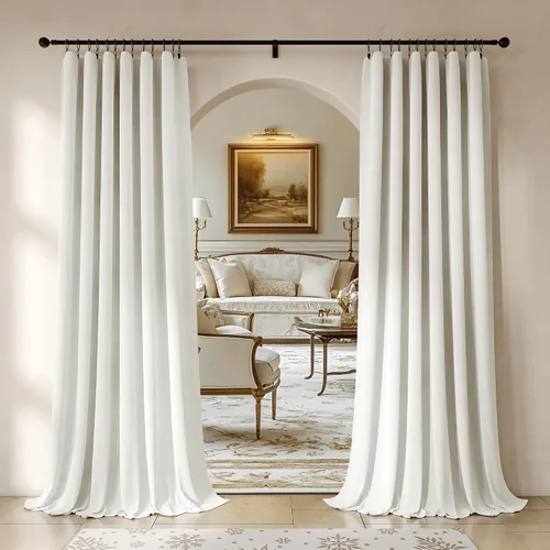 Vista 15 de Beauoop - Cortinas de terciopelo marrón para dormitorio, sala de estar, 52 x 96 pulgadas, 2 paneles Marrón dorado