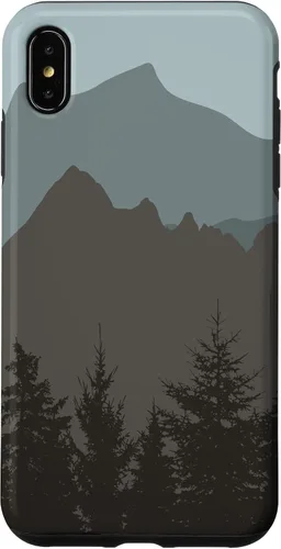 Vista 11 de Mountains Peaks - Carcasa para iPhone 17, diseño abstracto de paisaje natural, color gris y azul