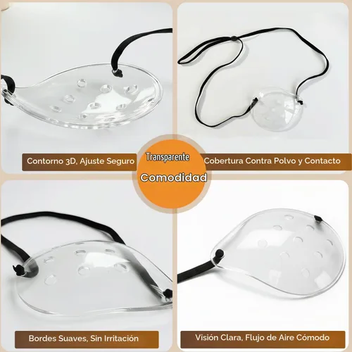 Vista 3 de Protector ocular para cirugía de cataratas, paquete de 2 parches médicos con correa ajustable para la cabeza para dormir después de cataratas