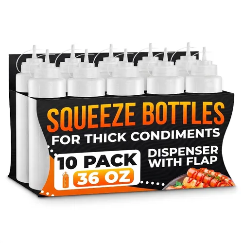 Vista 25 de BURIUS Paquete de 6 botellas pequeñas de 4 onzas para líquidos, botellas transparentes para condimentos exprimibles para salsas, salsa de tomate