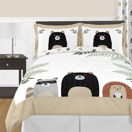 Vista 10 de Sweet Jojo Designs Juego de edredón individual de 2 piezas (montaña oso) para niños, ropa de cama para niños, ropa de cama en una bolsa con manta