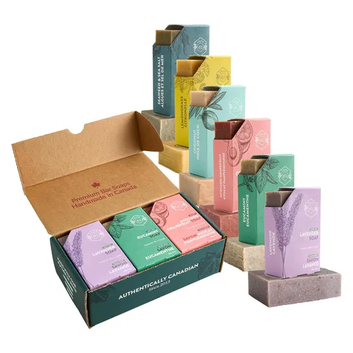 Vista 10 de Crate 61 Organics, Hecho a mano en Canadá, jabón en barra natural de proceso frío a base de plantas, con aceites esenciales de primera calidad, piel