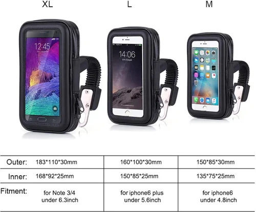 Vista 3 de Ymiko Soporte para teléfono de motocicleta Soporte de montaje de motocicleta Bolsa de teléfono Teléfono celular Espejo retrovisor Soporte táctil
