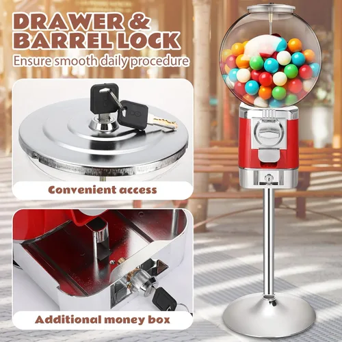 Vista 6 de Simgoing Máquina expendedora con soporte de metal, máquinas expendedoras de cápsulas de monedas comerciales, máquina de chicles de centavo