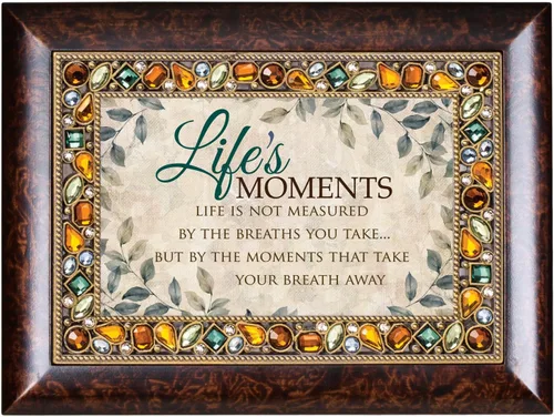 Vista 2 de Cottage Garden Caja de música Life Measured by Moments Amber Earth Tone Jewelry Plays Wonderful World