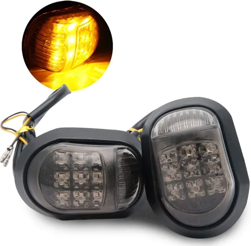 Vista 2 de MASO - Luz intermitente intermitente LED de montaje empotrado para motocicleta, 12 V, luces de giro ámbar para motocicleta