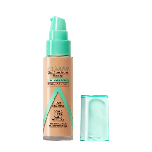 Vista 14 de Almay Clear Complexion - Base de maquillaje para acné con ácido salicílico, cobertura media, acabado mate suave, hipoalergénico, libre de crueldad