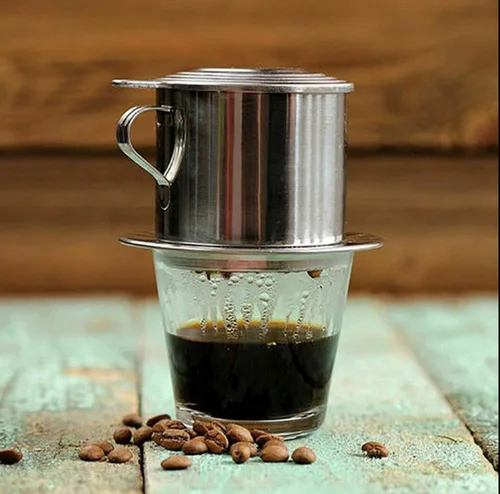 Vista 5 de Cafetera con filtro de goteo de café de estilo vietnamita de acero inoxidable (3.4 fl oz)