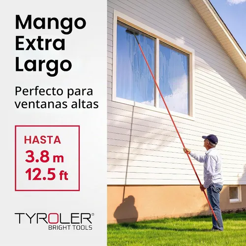 Vista 3 de Tyroler - Escobilla de ventana con poste de extensión de 1-12.5 pies