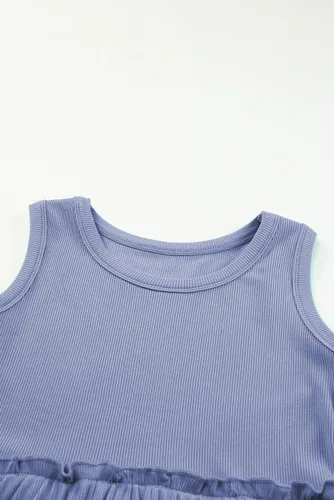 Vista 9 de blibean Vestido de verano sin mangas para niñas, trajes cómodos talla 4-13 años