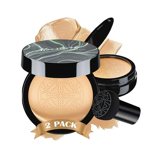 Vista 17 de Mushroom Head Air Cushion CC Cream - Base de maquillaje facial BB Cream para piel madura, corrector hidratante que ilumina el tono de piel uniforme