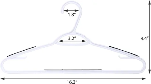 Vista 6 de Paquete de 30 perchas de plástico flexibles, ligeras, antideslizantes, perchas para ropa y trajes (negro)