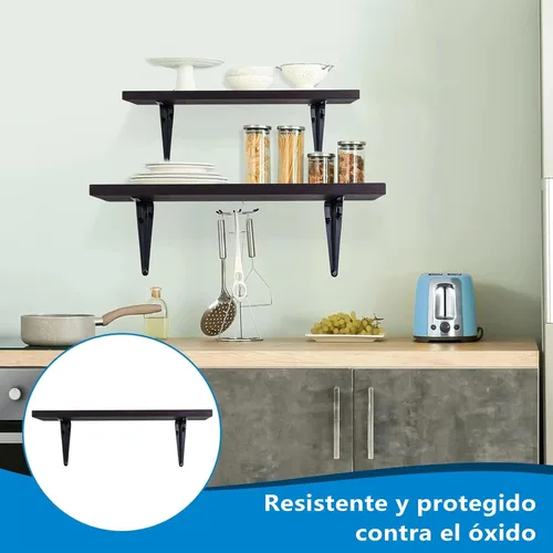 Vista 7 de HEART ART Paquete de 10 soportes de estante de 10 pulgadas, soportes de estante resistentes, soportes flotantes en L, soportes de estante de metal