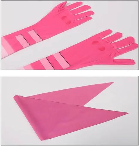 Vista 5 de MSSmile-FANKID Disfraz de princesa melocotón para niñas, súper hermanos, princesa, melocotón, disfraz de cosplay, overol de Halloween