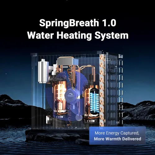 Vista 2 de Bomba de calor para piscina H5 18,000BTU 5,000 galones de alta eficiencia COP4.1 ahorro de energía 45% por encima del control WiFi inteligente 110V