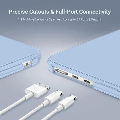 Vista 7 de Mosiso Funda para MacBook Air de 13 y 13.6 pulgadas, 2024, 2023 y 2022, M3 A3113, M2 A2681, Touch ID, carcasa rígida, cubierta de teclado, protector