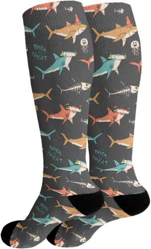 Vista 2 de devor Long Socks for Women Casual Women's Sock Athletic Crew Sock Fashion jellyfish fishbone Socks