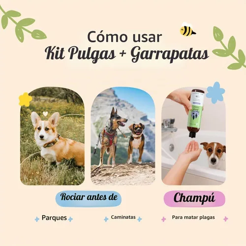 Vista 8 de Kit de protección contra garrapatas (champú de lavanda - spray de lavanda)