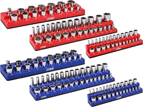 Vista 17 de ARES 70236 - Organizador magnético para 16 vasos SAE de 1/2 pulgada, para 15 vasos y 1 adaptador para vaso, mantiene tu caja de herramientas