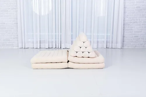 Vista 7 de Leewadee Cómodo colchón japonés de suelo, cama tailandesa con cojín triangular, colchón futón, tapete de masaje tailandés XL extra largo, 89 x 20