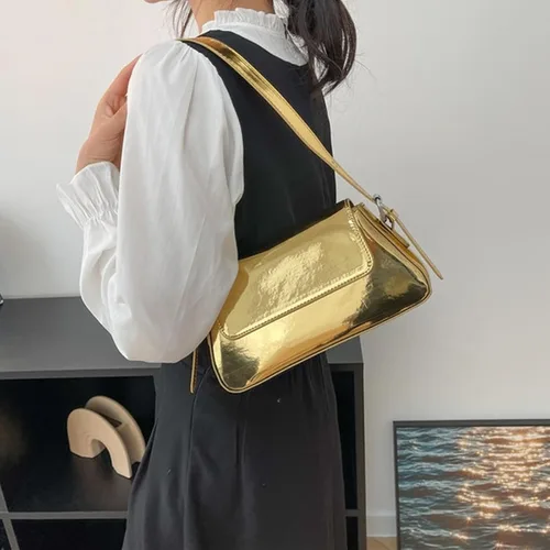 Vista 3 de NAARIIAN Bolso de noche para mujer de los años 90, Y2k, espejo, PU, bolso de mano, bolso de mano, bolso de fiesta, bolso de embrague, bolsos cruzados