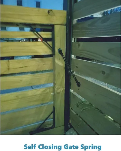 Vista 6 de 2 muelles de puerta de cierre automático de 14 pulgadas para puertas izquierda o derecha y puertas de metal al aire libre
